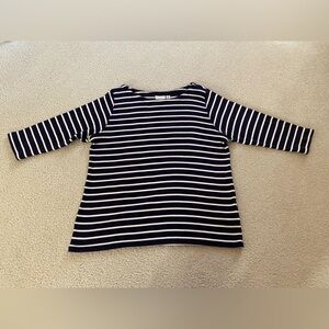 L.L. Bean Mariner Top Three-Quarter Sleeve Stripe XL